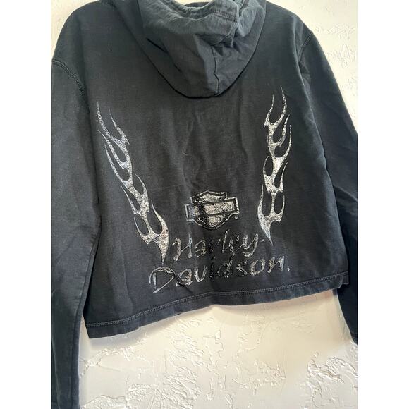 Harley davidson Tomahawk operations full zip sweatshirt womens large biker moto - Picture 6 of 7